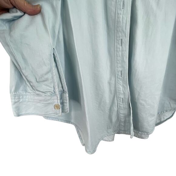 Lane Bryant Light Wash Denim Button Down Shirt Women's 14/16 western - Picture 4 of 11